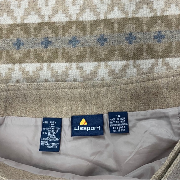 Wool Southwestern Vintage Style Fringe Front Wrap Full Skirt Pocketed - Picture 12 of 12